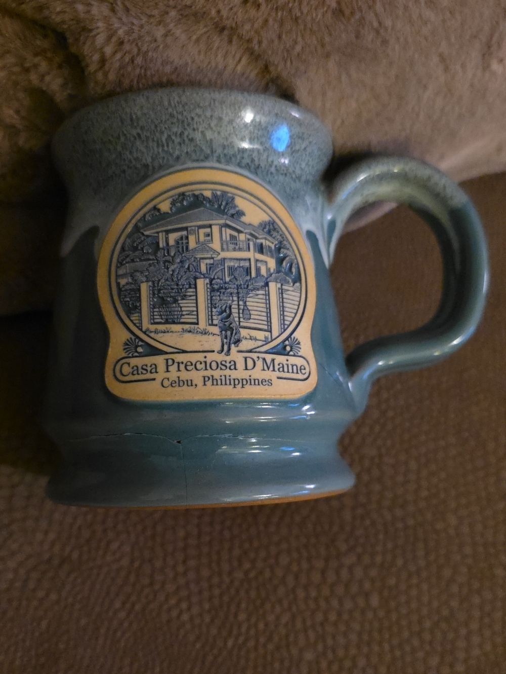 Deneen Pottery: Casa Preciosa D'Maine- Cebu, Philippines Teal Stonware Mug